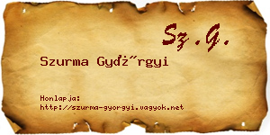 Szurma Györgyi névjegykártya